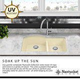 Nantucket Sinks 60/40 Double Bowl Undermount Granite Composite Brown