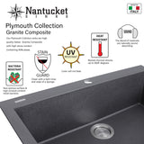 Nantucket Sinks 60/40 Double Bowl Undermount Granite Composite Black