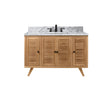 Avanity Harper 49 in. Vanity Combo in Natural Teak with Carrara White Marble Top