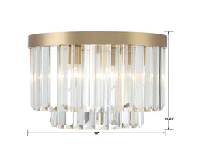 Hayes 4 Light Aged Brass Flush Mount HAY-1400-AG