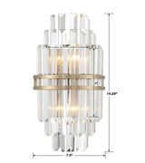 Hayes 2 Light Aged Brass Sconce HAY-1402-AG