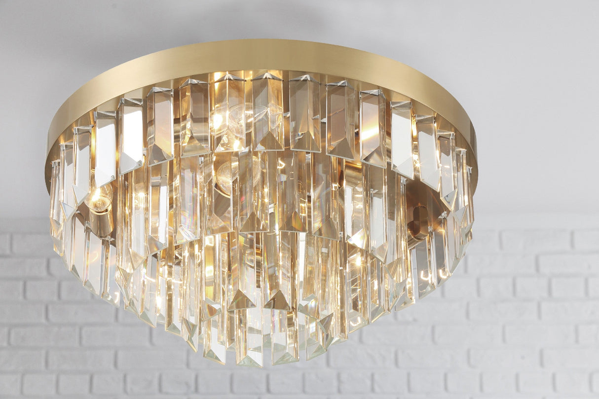 Hayes 8 Light Aged Brass Flush Mount HAY-1403-AG