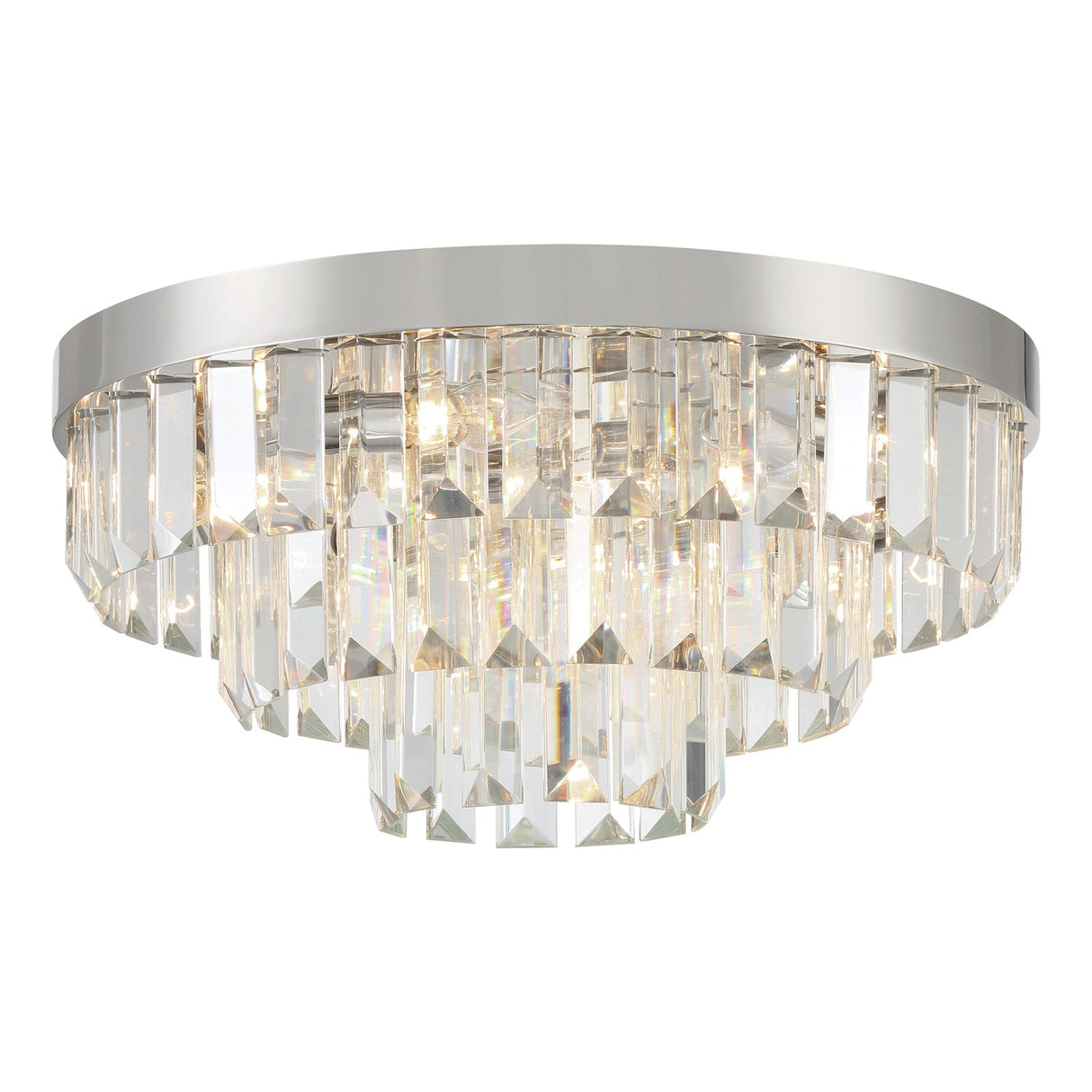 Hayes 8 Light Polished Nickel Flush Mount HAY-1403-PN