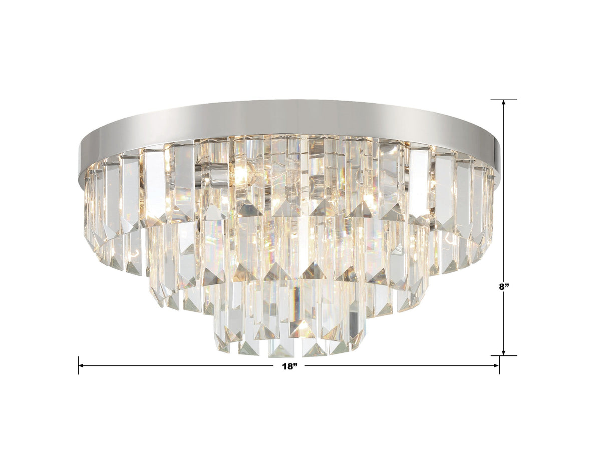 Hayes 8 Light Aged Brass Flush Mount HAY-1403-AG