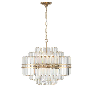 Hayes 12 Light Aged Brass Chandelier HAY-1405-AG