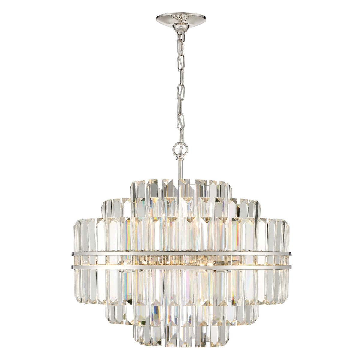 Hayes 12 Light Polished Nickel Chandelier HAY-1405-PN