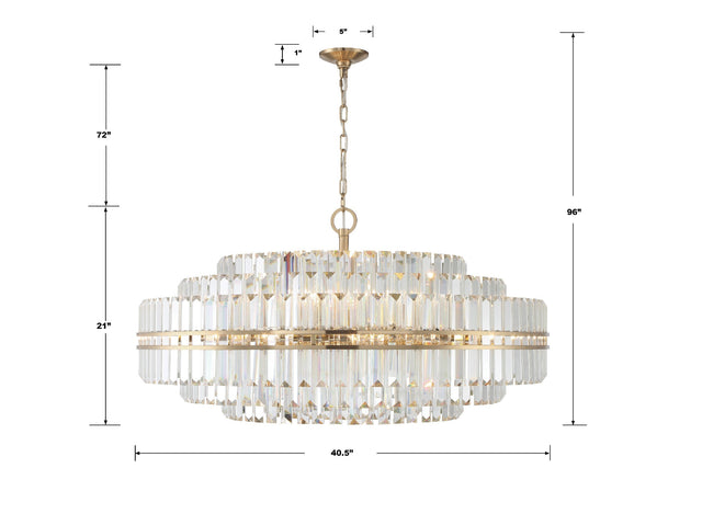 Hayes 32 Light Aged Brass Chandelier HAY-1409-AG