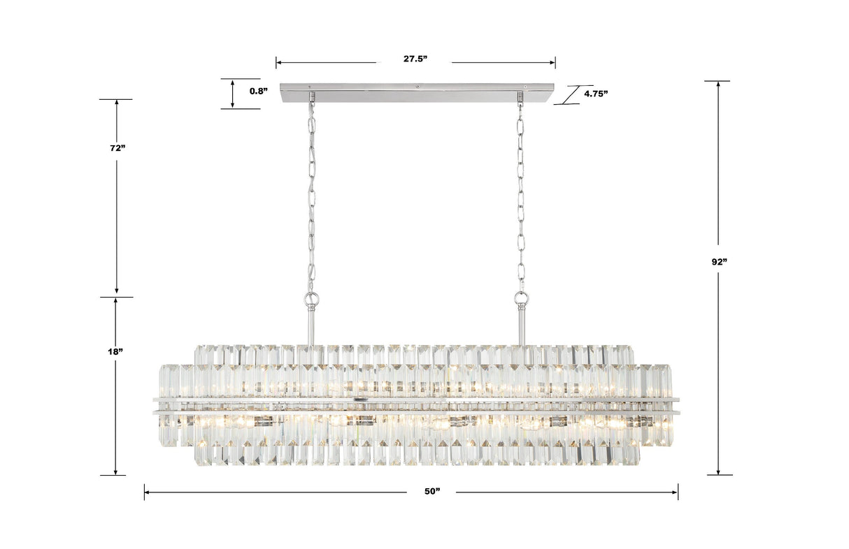 Hayes 16 Light Aged Brass Chandelier HAY-1417-AG