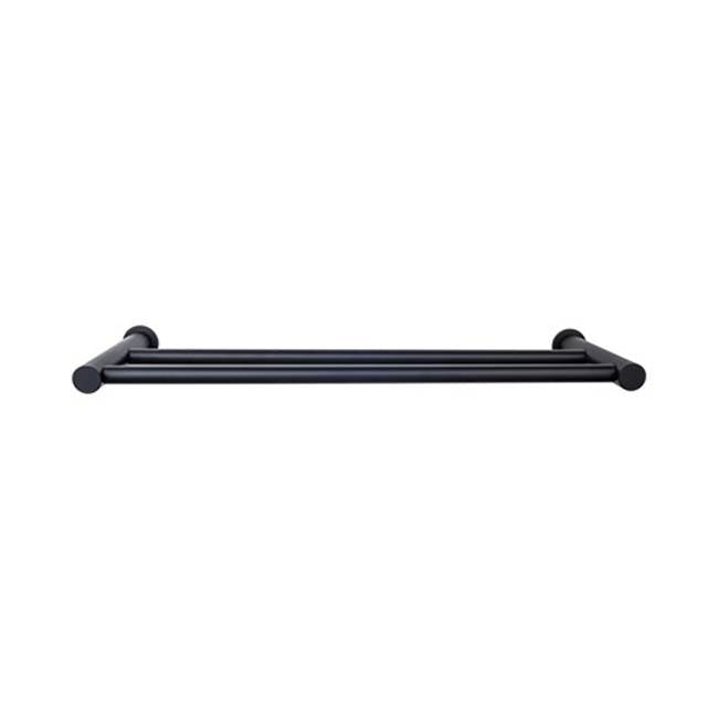 Top Knobs HOP7 Hopewell Bath 18" Double Towel Bar - Flat Black