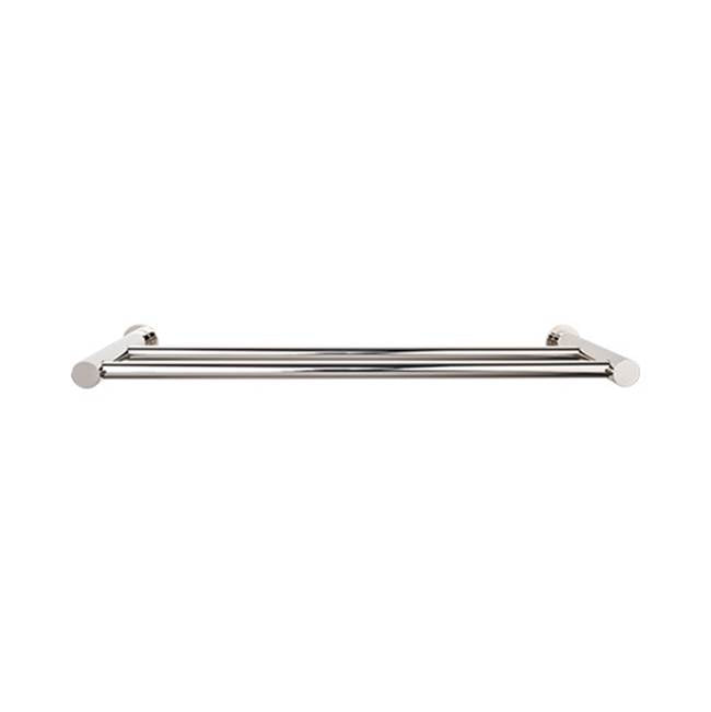Top Knobs HOP7 Hopewell Bath 18" Double Towel Bar - Polished Nickel
