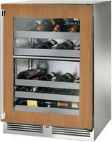 Perlick 24" Signature Series Built-In Wine Cooler with 32 Bottle Capacity Dual Zone with Glass Door in Panel Ready  (HP24DM-4-4)