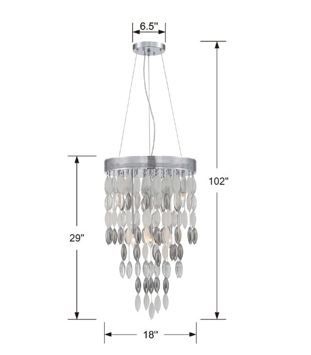 Hudson 6 Light Polished Chrome Chandelier HUD-A2216-CH