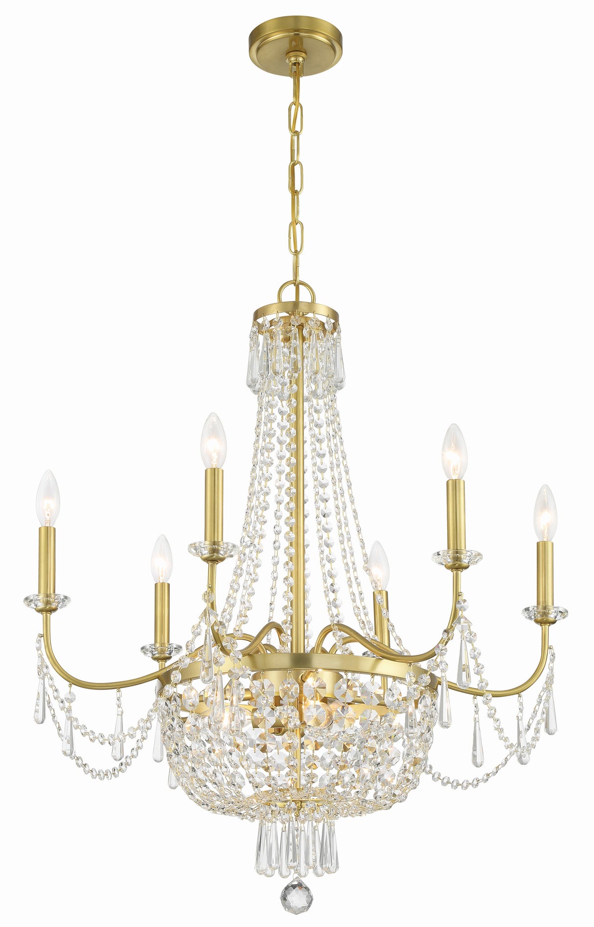 Haywood 9 Light Aged Brass Chandelier HWD-7709-AG