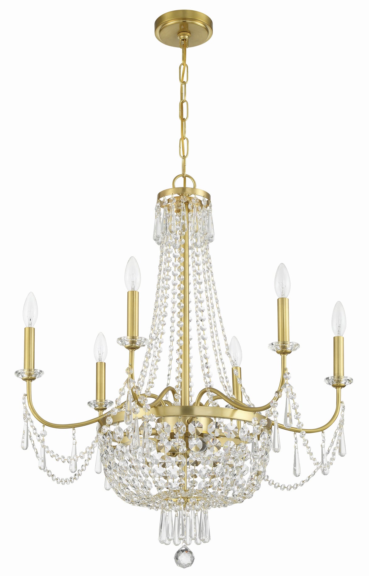 Haywood 9 Light Aged Brass Chandelier HWD-7709-AG