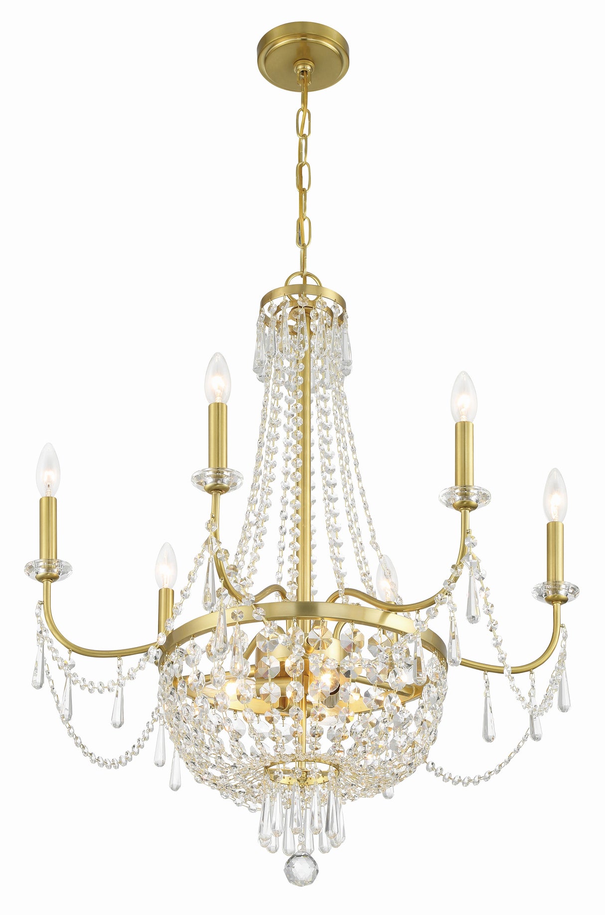 Haywood 9 Light Aged Brass Chandelier HWD-7709-AG