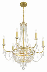 Haywood 9 Light Aged Brass Chandelier HWD-7709-AG