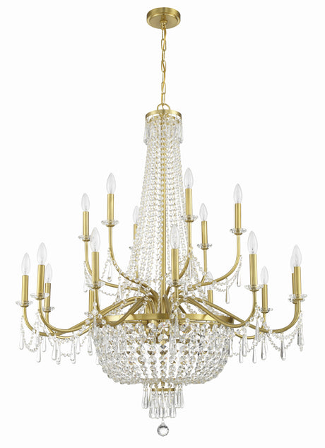 Haywood 22 Light Aged Brass Chandelier HWD-7722-AG