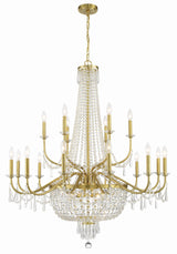 Haywood 22 Light Aged Brass Chandelier HWD-7722-AG