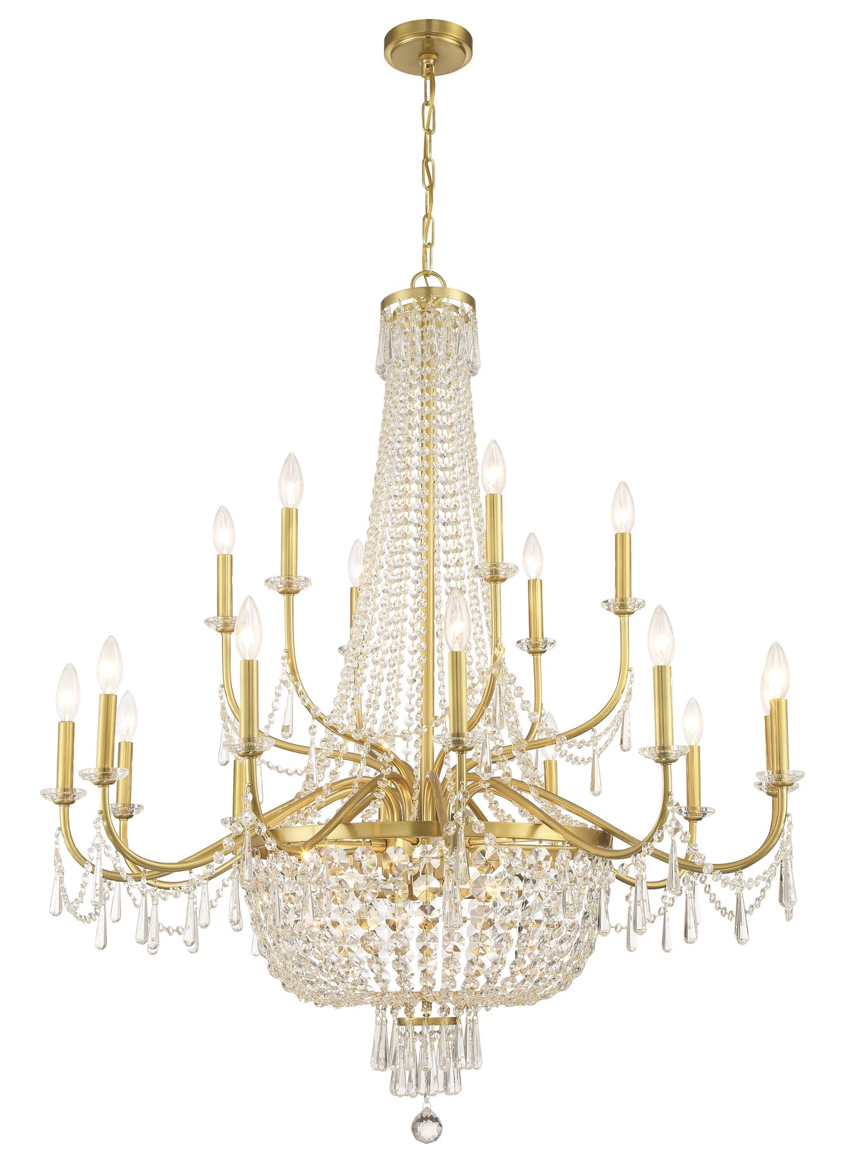 Haywood 22 Light Aged Brass Chandelier HWD-7722-AG