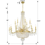 Haywood 22 Light Aged Brass Chandelier HWD-7722-AG