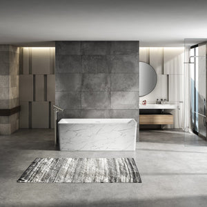 Marwa 65" Acrylic Tub with Internal Drain and Overflow-Marble White