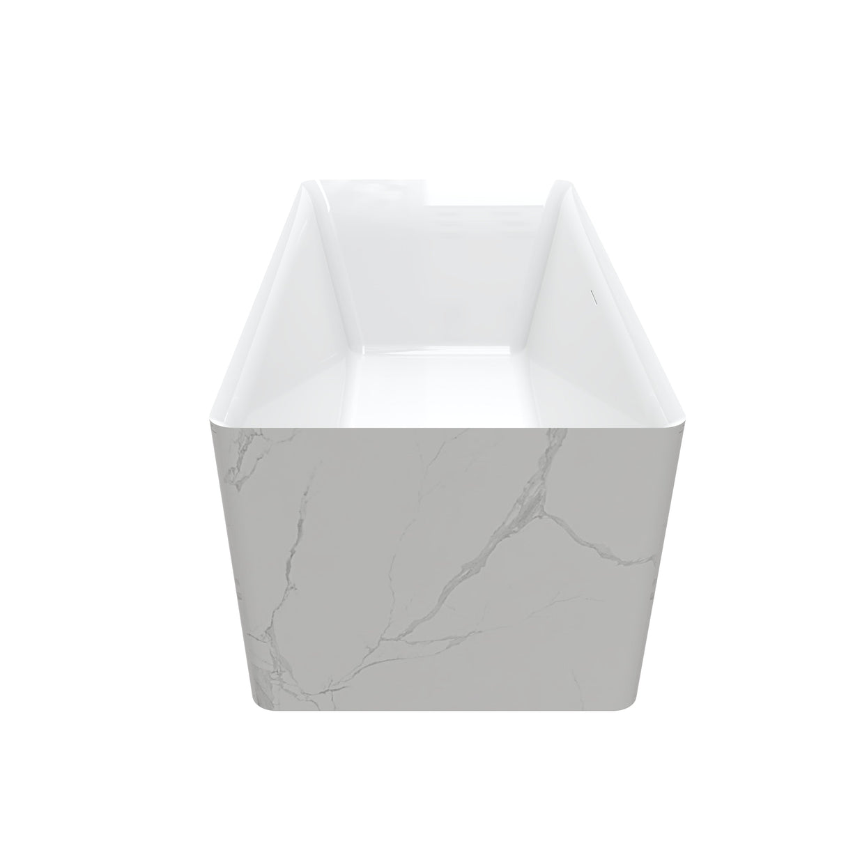 Marwa 65" Acrylic Tub with Internal Drain and Overflow-Marble White