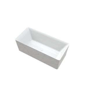 Marwa 65" Acrylic Tub with Internal Drain and Overflow-Marble White