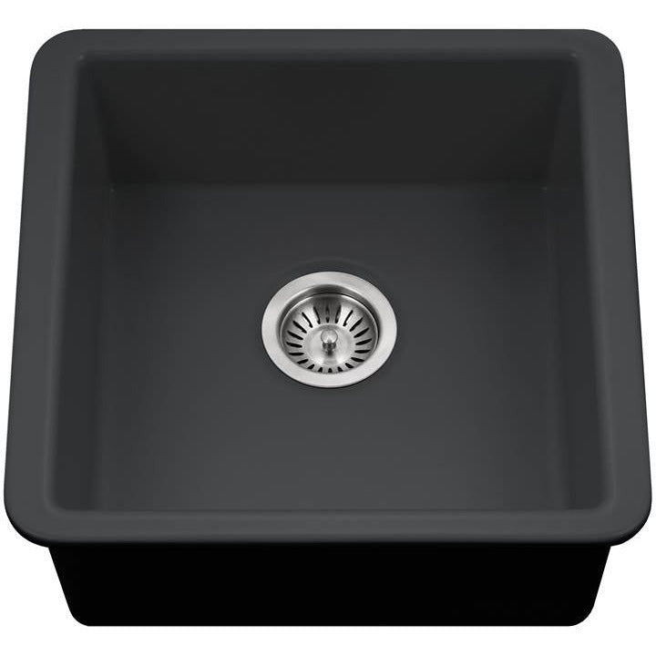 Hamat - CHE-1717BU-MB - Undermount Firclay Bar Sink CHE-1717BU-MB, Matte Black