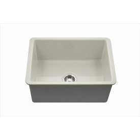Hamat - CHE-2619SU-BQ - Undermount Fireclay Single Bowl Kitchen Sink, Biscuit
