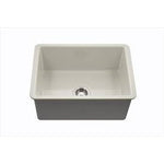 Hamat - CHE-2619SU-BQ - Undermount Fireclay Single Bowl Kitchen Sink, Biscuit