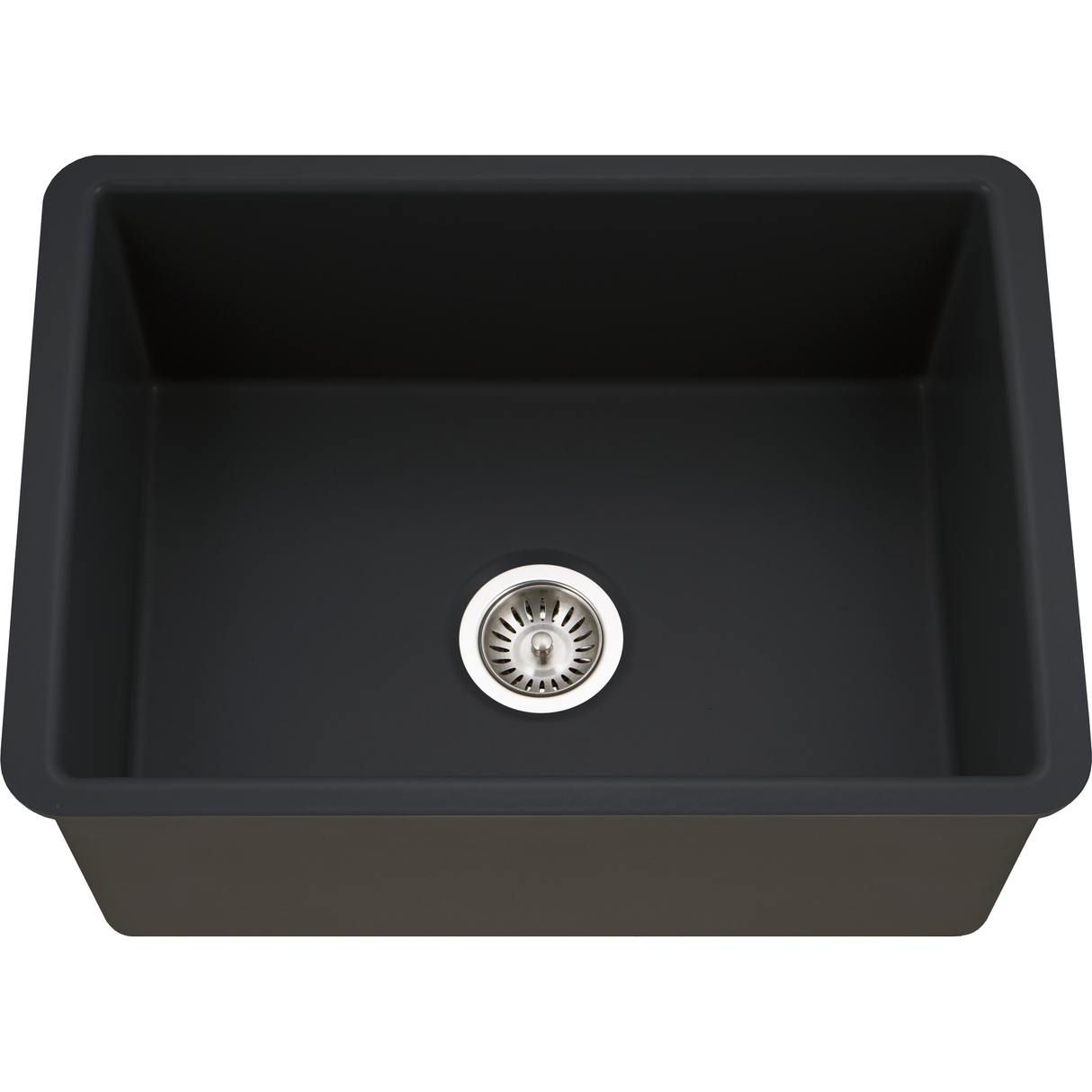 Hamat - CHE-2619SU-MB - Undermount Fireclay Single Bowl Kitchen Sink, Matte Black