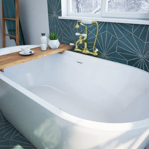 DreamLine Havana 67 in. L x 23 in. H White Acrylic Freestanding Bathtub