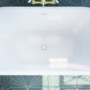 DreamLine Havana 67 in. L x 23 in. H White Acrylic Freestanding Bathtub