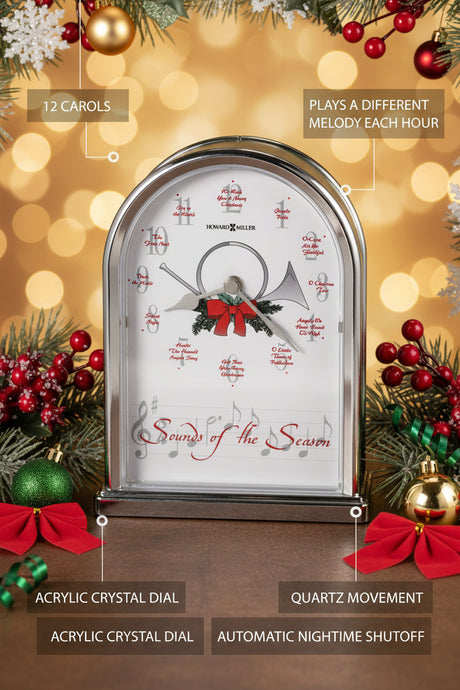 Howard Miller Sounds of the Season Christmas Arch Table Clock