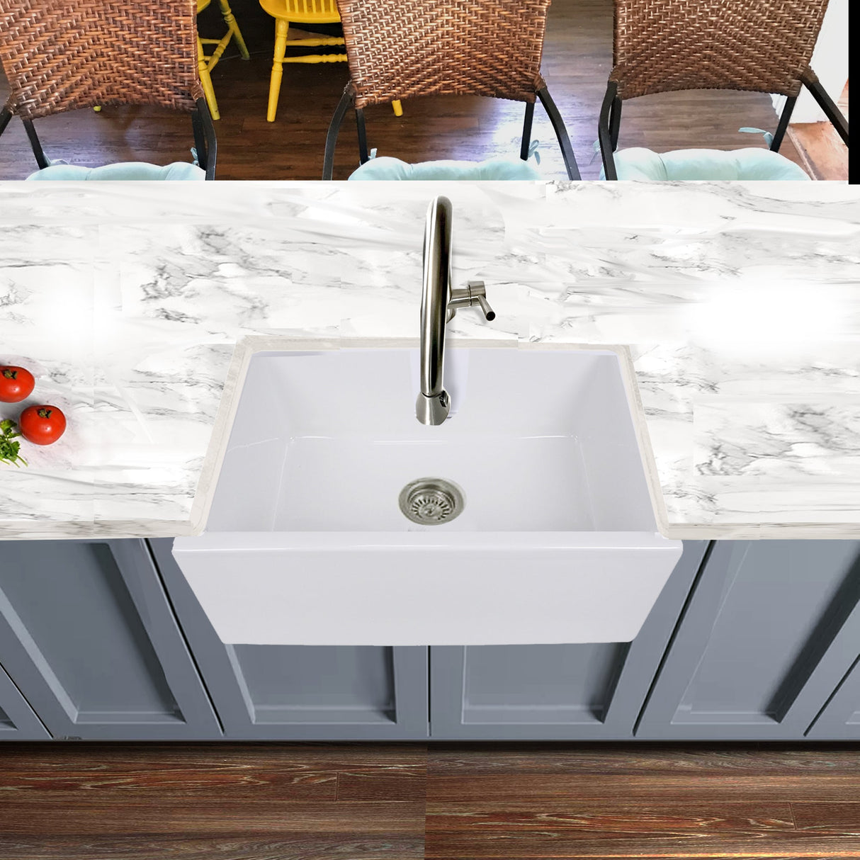 Fireclay 24 Inch Farmhouse Apron Sink Hyannis-24