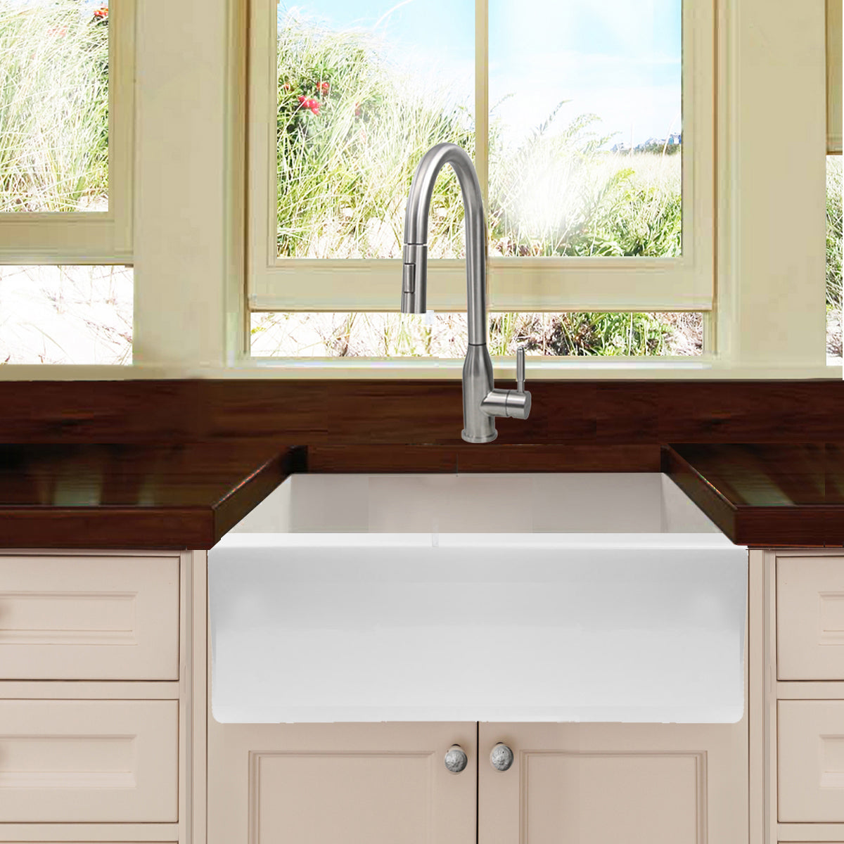 Fireclay 24 Inch Farmhouse Apron Sink Hyannis-24