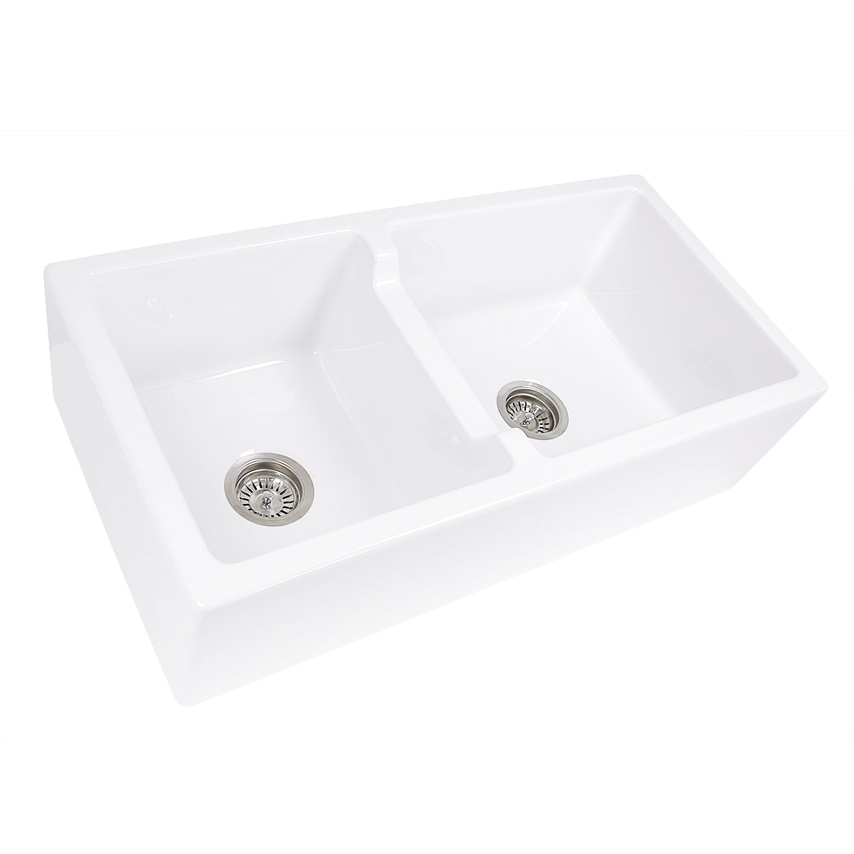 Nantucket Sinks 60/40 Double Bowl Farmhouse Apron Fireclay Sink Hyannis-36-DBL