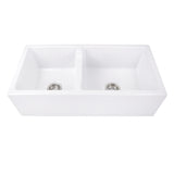 Nantucket Sinks 60/40 Double Bowl Farmhouse Apron Fireclay Sink Hyannis-36-DBL