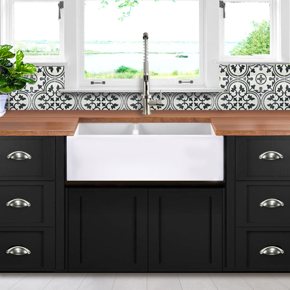 Nantucket Sinks 60/40 Double Bowl Farmhouse Apron Fireclay Sink Hyannis-36-DBL