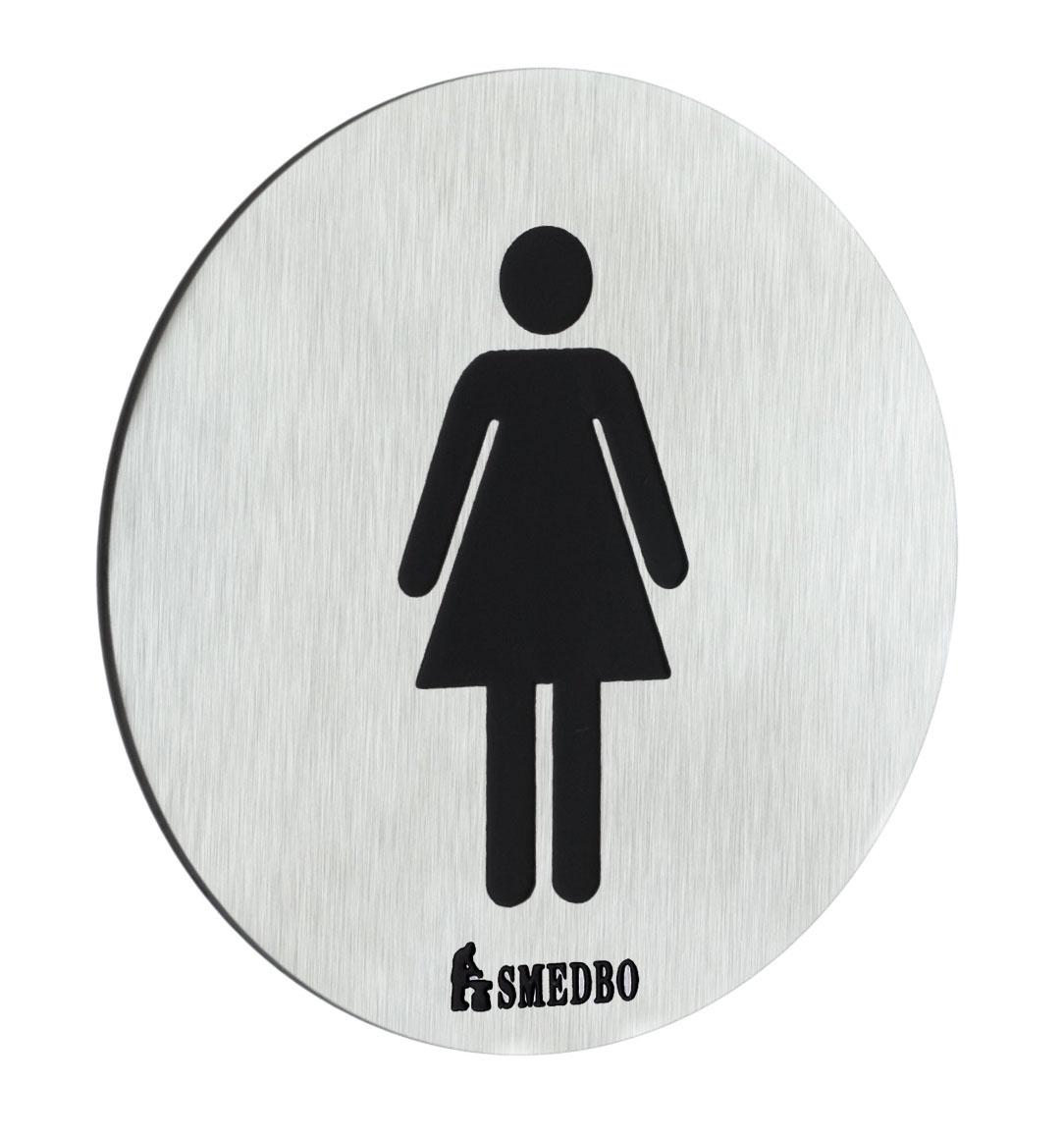 Smedbo Xtra WC Sign Lady Self-adhesive in Stainless Steel Brushed