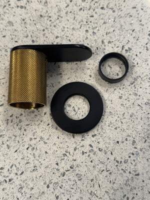 Riobel Ciclo CI08KNBKBG Faucet Handles – Black / Brushed Gold – Replacement Parts – 2 Pack