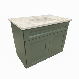36” 802 Bolton Green Vanity W/ 36” Polished Cienla Quartz Top