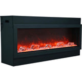 Amantii BI-50-DEEP-OD Panorama Deep Full View Smart Electric  - 50" Indoor /Outdoor WiFi Enabled Fireplace, featuring a MultiFunction Remote, Multi Speed Flame Motor, Glass Media & a Black Trim