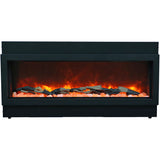 Amantii BI-50-DEEP-OD Panorama Deep Full View Smart Electric  - 50" Indoor /Outdoor WiFi Enabled Fireplace, featuring a MultiFunction Remote, Multi Speed Flame Motor, Glass Media & a Black Trim