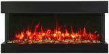 Amantii 72-TRV-SLIM Trv View Slim Smart Electric - 72" Indoor / Outdoor WiFi Enabled 3 Sided Fireplace Featuring a depth of 10 5/8", MultiFunction Remote Control, Multi Speed Flame Motor, and a 10 piece Birch Log Set