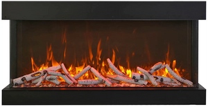 Amantii 88-TRV-XT-XL Trv View Extra Tall Smart Electric - 88" Indoor / Outdoor WiFi Enabled  3 Sided Electric Fireplace Featuring a 22" Height, MultiFunction Remote, Multi Speed Flame Motor, and a Selection of Media Options