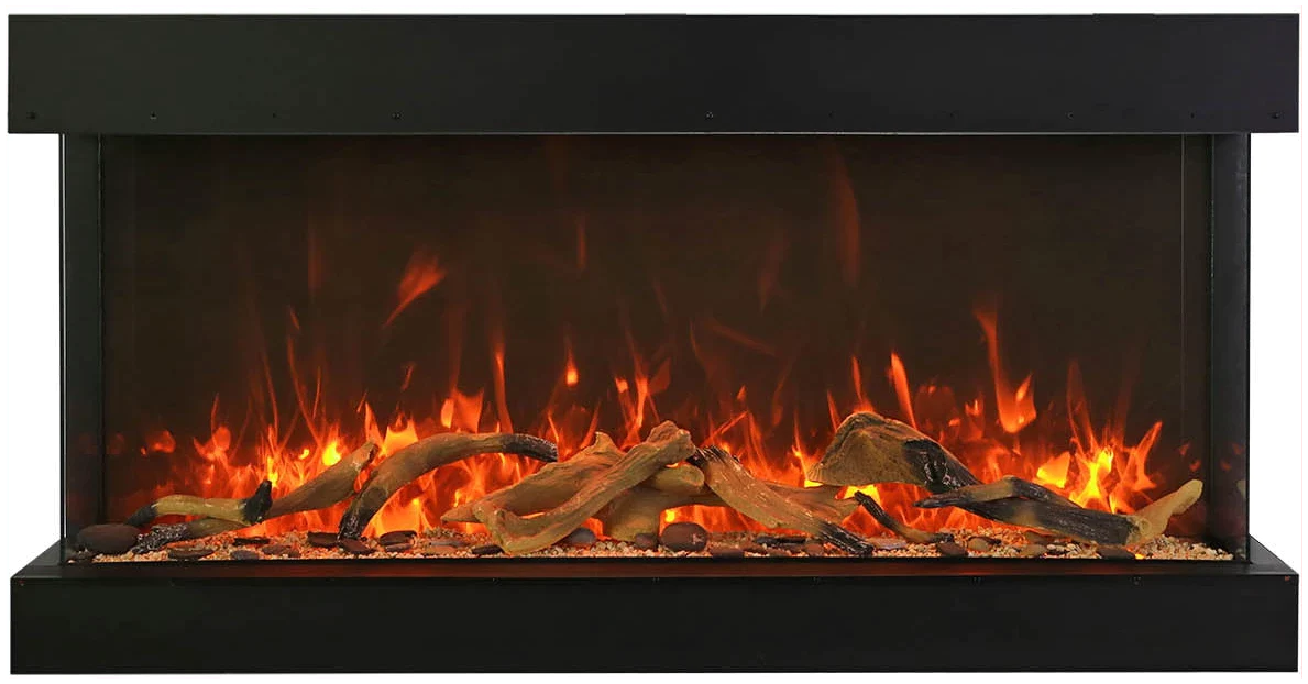 Amantii 72-TRV-XT-XL Trv View Extra Tall Smart Electric - 70" Indoor / Outdoor WiFi Enabled  3 Sided Electric Fireplace Featuring a 22" Height, MultiFunction Remote, Multi Speed Flame Motor, and a Selection of Media Options