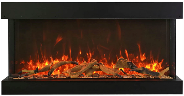 Amantii 60-TRV-XT-XL Trv View Extra Tall Smart Electric - 60" Indoor / Outdoor WiFi Enabled  3 Sided Electric Fireplace Featuring a 22" Height, MultiFunction Remote, Multi Speed Flame Motor, and a Selection of Media Options