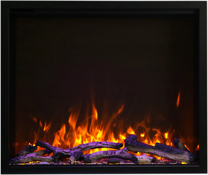 Amantii TRD-48 Traditional Smart Electric 48" Indoor / Outdoor WiFi Enabled Insert, Featuring a Multi Function Remote Control, Multi Flame Speeds, and Two 10 Piece Birch Log Set