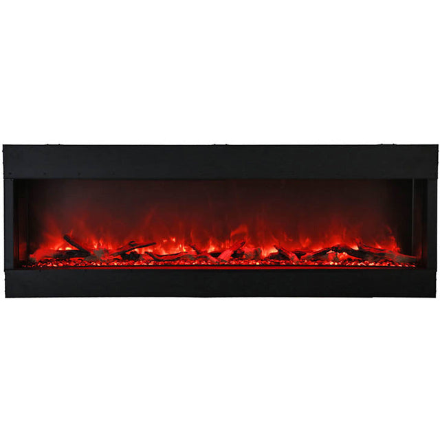 Amantii 60-TRU-VIEW-XL Tru View Deep Smart Electric - 60" Indoor / Outdoor WiFi Enabled 3 Sided Fireplace Featuring a depth of 14 1/4", MultiFunction Remote Control, Multi Speed Flame Motor, and a Selection of Media Options